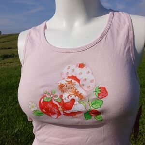 NEW NWT Strawberry Shortcake Pink Tank Top Shirt size XL Stretchy womens SSC
